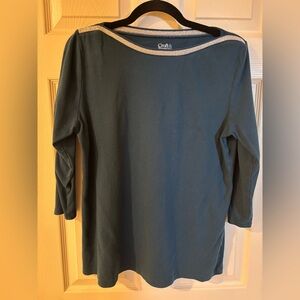 Croft & Barrow Women's Teal 3/4 Long Sleeve Top
